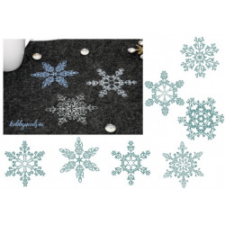 Stickserie - Schneeflocken Line Art